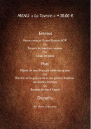 Menu La Taverne - Les menus (suite)