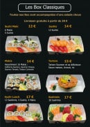 Menu Sushi Lunch - Les box classiques