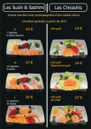 Menu Sushi Lunch - Les sushis, sashimis et chirashis