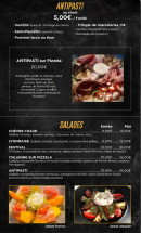 Menu La Trattoria - Les antipastis et salades