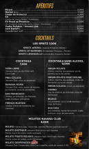 Menu La Trattoria - Les apéritifs et cocktails