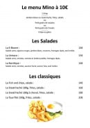 Menu La Cabine - Le menu enfant, salades et classiques