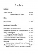 Carte et menu de Le Tour du Monde en Epices à La Balme les Grottes — Les entrées et plats