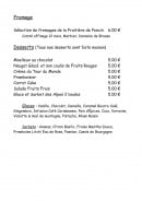 Carte et menu de Le Tour du Monde en Epices à La Balme les Grottes — Les fromages et desserts