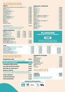 Menu O Campus - Les boissons, desserts et glaces,...