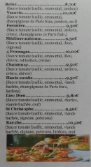 Menu Le Chatonnay Don Vito Pizza - Les pizzas