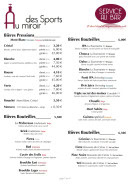 Carte et menu de Au miroir des sports à Saint Andre le Gaz — Les bières