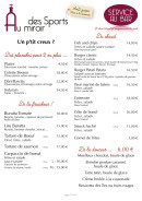 Carte et menu de Au miroir des sports à Saint Andre le Gaz — Les p'tits creux