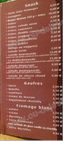 Carte et menu de Le cafe des negociants à Le Bourg d'Oisans — Les gaufres et fromages