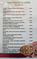 Carte et menu de Le Capri à Saint Etienne de Saint Geoirs — Les pizzas
