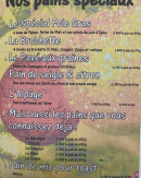 Carte et menu de Le Fournil du Père à Fontaine — Les pains spéciaux