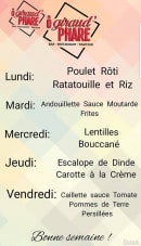 Carte et menu de O Giraud' Phare à Saint Geoire en Valdaine — exemple Menus de la semaine