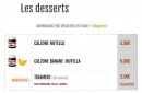 Menu Aldente - Les desserts 