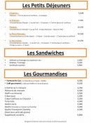 Carte et menu de Hotel bar Aux Voyageurs à Saint Vincent de Mercuze — Les petite dejeuners et sandwiches
