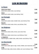 Carte et menu de Hotel bar Aux Voyageurs à Saint Vincent de Mercuze — les burger