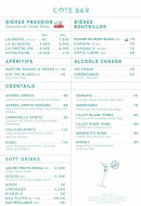 Menu O'Baroudeur - Les bières, apéritifs, cocktails, …