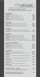 Carte et menu de La Riviera à Varces Allieres et Risset — Les pizzas