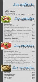 Carte et menu de La Riviera à Varces Allieres et Risset — Les enfants, salades, entrées,...