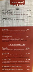Carte et menu de L'Escale Gourmande - L’Ange’Lina à Les Deux Alpes — Les burgers du chef, pizzas spéciales