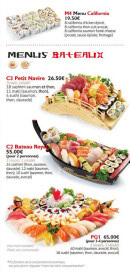 Carte et menu de Ô Wasabi Mountains à Les Deux Alpes — Menu bateau