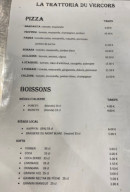 Menu La Trattoria Du Vercors - La carte