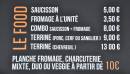 Menu Au Fût et à mesure - Les planches