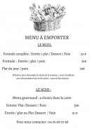 Menu La Maison Haute - Menu à emporter