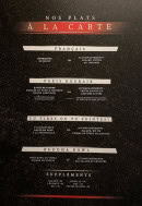 Menu Planet grill - La carte