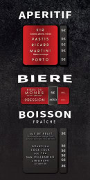 Menu Planet grill - Les apéritifs, bières et boissons
