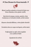 Carte et menu de La Comédie à Lons le Saunier — Les desserts