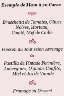 Carte et menu de La Comédie à Lons le Saunier — Les exemples menus
