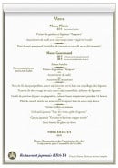 Menu Restaurant iida-Ya - Les menus