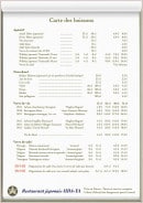 Menu Restaurant iida-Ya - Les apéritifs, les verres de saké ...