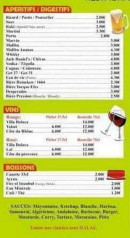 Menu Güney kebab - Les aperititfs, digestifs et vins