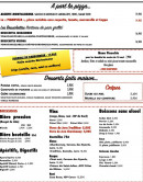 Carte et menu de La trattoria des cascades à Le Frasnois — A partager, desserts et boissons