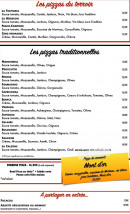 Carte et menu de La trattoria des cascades à Le Frasnois — Les pizzas