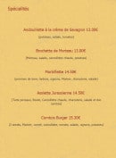 Carte et menu de La cigale et le fournil à Cousance — Les spécialités