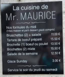 Menu Mr.Maurice - Les menus