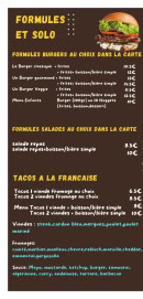 Menu La maison du Burger - Les formules et solo