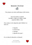 Menu L'As de Coeur - Informations