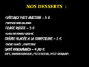 Menu Maison du Shashlyk - Les desserts