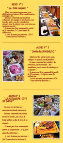 Menu Maison du Shashlyk - Les menus