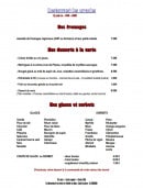 Menu Les Arcades - Les fromages, les desserts et les glaces 