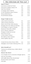 Menu L'Ubc - Sélections de vins