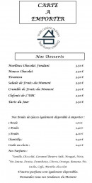 Menu L'Ubc - Les desserts