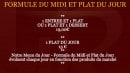 Menu Hôtel Richelieu - La formule midi et le plat du jour