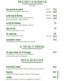 Menu La Crèmerie De Fabien - Les raclettes et planches