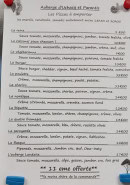 Carte et menu de L'Auberge d'Uchacq-et-Parentis à Uchacq et Parentis — Les pizzas à emporter