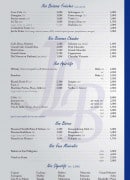 Menu Jean Le Bon - Les boissons, apéritifs, bières, eaux minérales et digestifs 
