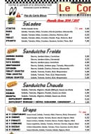 Menu Le combi - Les sandwiches et wraps 